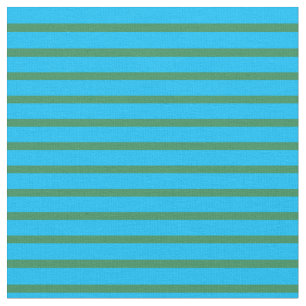 Tissu Ciel profond bleu et vert mer rayures de couleur