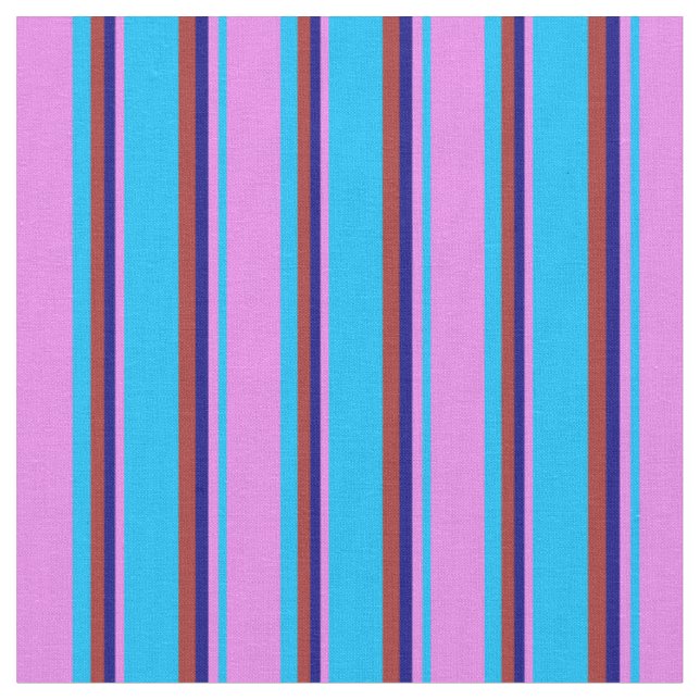 Tissu Ciel profond bleu, violet, bleu et Brown Motif (Fermer)