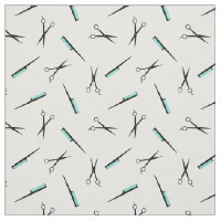 Ciseaux et peignes - blanc noir de turquoise