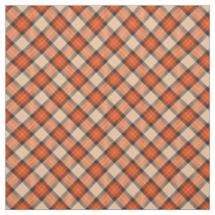 Tissu Citrouille beige chic Motif orange noir