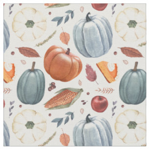 Tissu Citrouilles d'automne et feuilles d'automne Motif