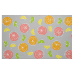Tissu Citrus Gris à plusieurs gros caractères