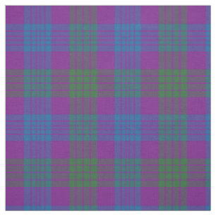 Tissu Clan Lang Tartan Purple, vert et bleu Plaid