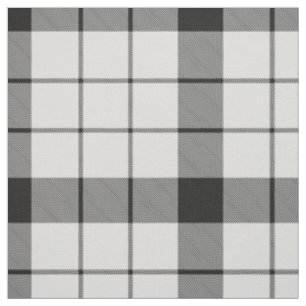 Tissu Clan MacFarlane Tartan noir et blanc