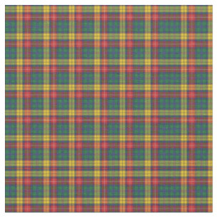 Tissu Clan Plaid Buchanan Tartan vert rouge jaune chèque