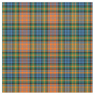 Tissu Clan Plaid Murray Tartan Orange Blue Green Check