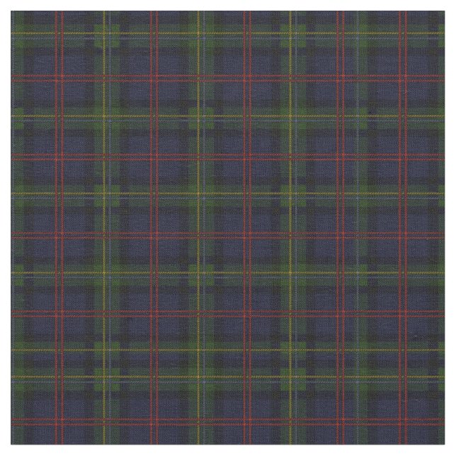 Tissu Clan Tartan Malcolm Plaid Motif Vert Bleu Rouge (Fermer)