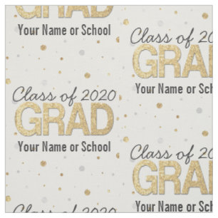 Tissu Classe de diplômes Confetti 2020 sur mesure