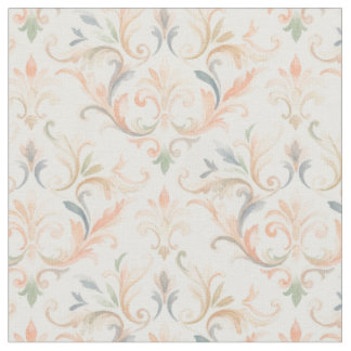 Tissu Classique Orné Damassé Pastel Vintage MH26