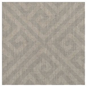 Tissu Clé grecque beige lin Grande échelle