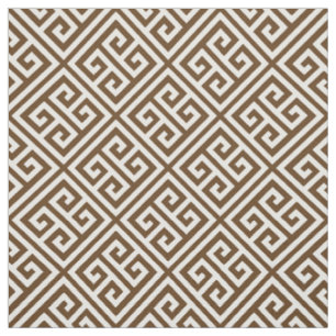 Tissu Clé grecque Brown au chocolat