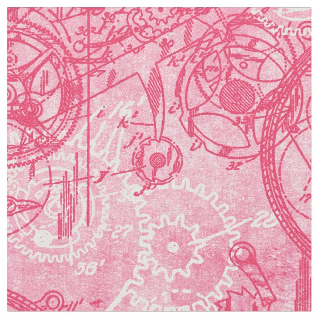 Tissu Clockwork Collage rose (Fermer)