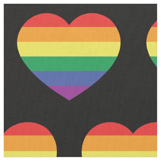 Tissu Coeur d'amour Gay pride Rainbow Flag (Fermer)