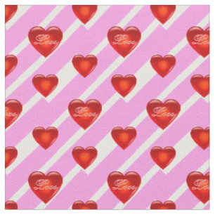 Tissu coeur/grand/petit coeur rouge/bande d'amour/rose b