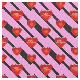 Tissu coeur/grand/petit coeur rouge/bande d'amour/rose n