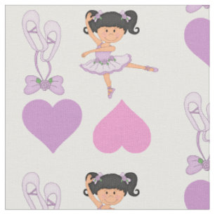 Tissu Coeur mignon de ballerine de lavande