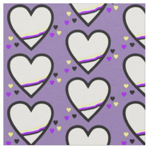 Tissu Coeur non binaire de fierté