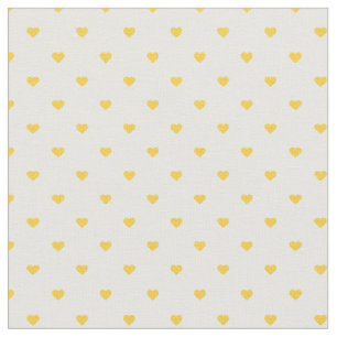Tissu Coeurs à points Polka Jaune