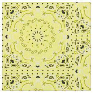 Tissu coeurs de cowgirl à bandana jaune
