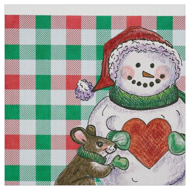 Tissu Coeurs et Amis de Snowman Fabric (Échantillon)