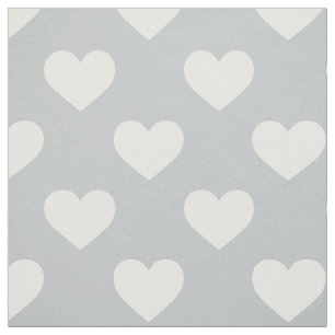 Tissu : Coeurs gris
