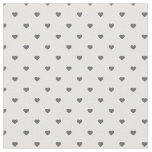 Tissu Coeurs Pots de Polka Gris Charbon