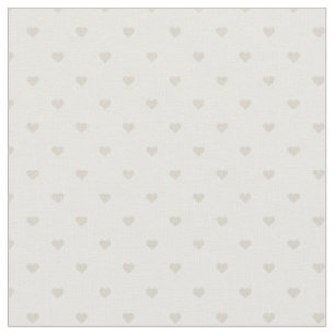 Tissu Coeurs Pots Polka Beige Lin