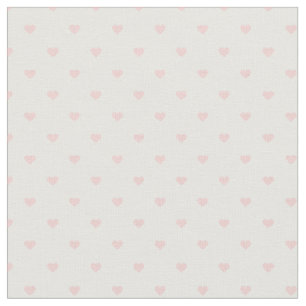 Tissu Coeurs Pots Rose Clair