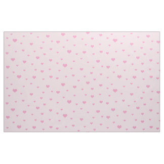 Tissu Coeurs roses éparpillés sur rose pâle