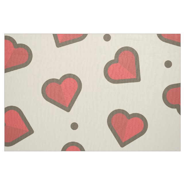 Tissu Coeurs rouges (Fat Quarter)