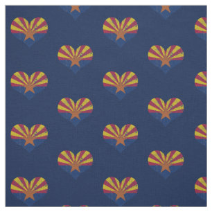 Tissu Coeurs vintages de drapeau de l'Arizona