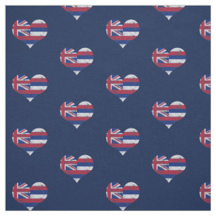 Tissu Coeurs vintages de drapeau d'Hawaï
