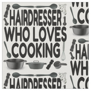 Tissu Coiffeur aime la Cuisine