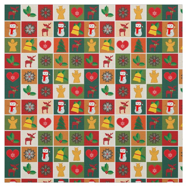 Tissu Collage de Noël (Échantillon)