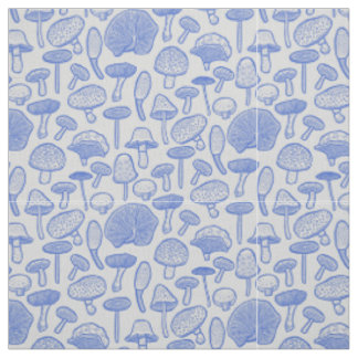 Tissu Collage tiré par la main de champignons