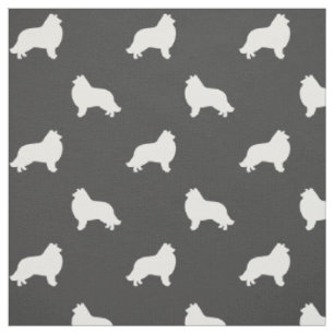 Tissu Collie Chien Race Silhouettes Motivées