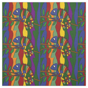 Tissu coloré d'art abstrait de caméléon