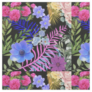 Tissu Coloré Rétro Folin Floral Folid