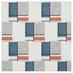 Tissu Composition monochrome avec rouge, bleu, noir, jau