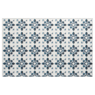 Tissu Conception abstraite géométrique en symbole bleu e