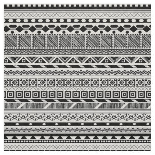 Tissu Conception aztèque blanche noire mignonne de