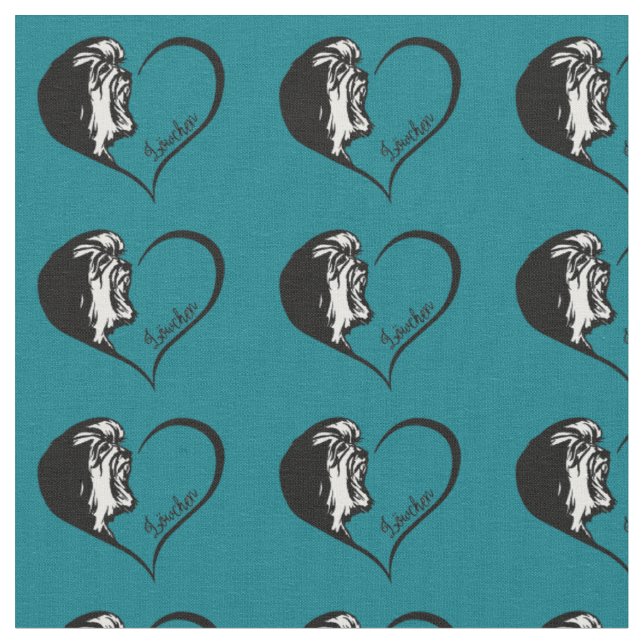Tissu Conception de coeur de Lowchen (Fermer)