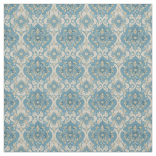 Tissu Conception de l'époque victorienne Bleu et Jaune