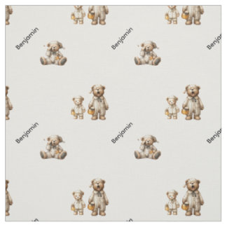 Tissu Conception de l'ours endormi douillet avec motif d