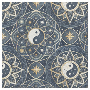 Tissu Conception de Mandala d'Harmonie Céleste Yin Yang