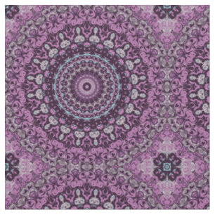 Tissu Conception de motif mandala violet et lavande