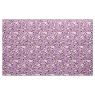 Tissu Conception graphique de Kitty de motif pourpre de