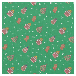 Tissu Conception mignonne de pain d'épice de Noël