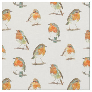 Tissu Conception rouge européenne d'oiseau de merle