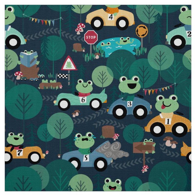Tissu Conducteurs de voitures de course de grenouille en (Échantillon)